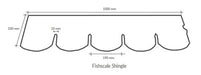 An image of the Supaflex Fishscale Singles and their dimensions.