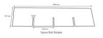 An image of the Supaflex Square Singles and their dimensions.