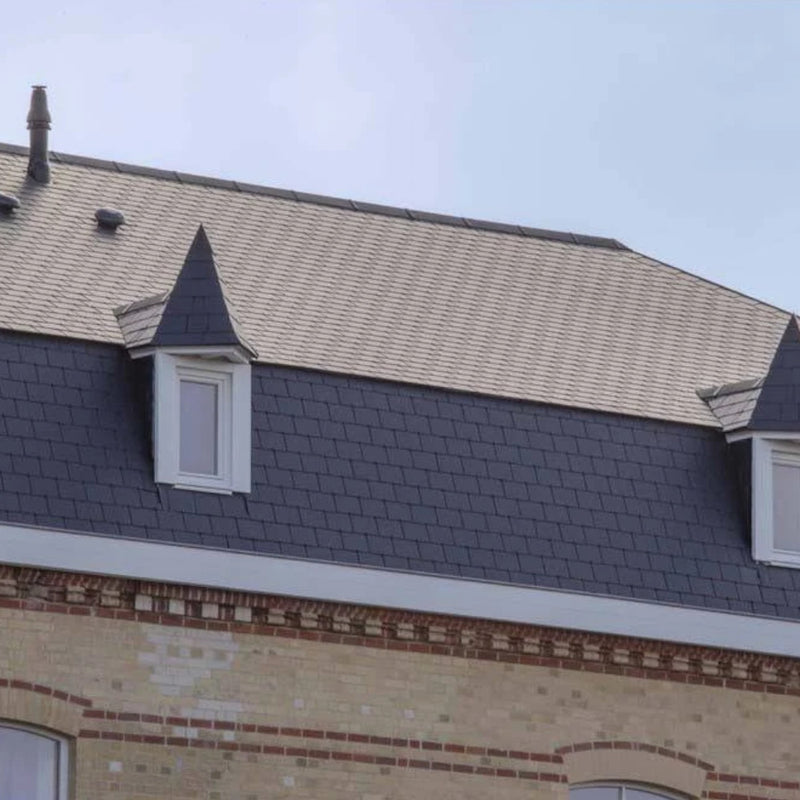 An image of a roof fitted with SVK Montana Fibre Cement Slates.
