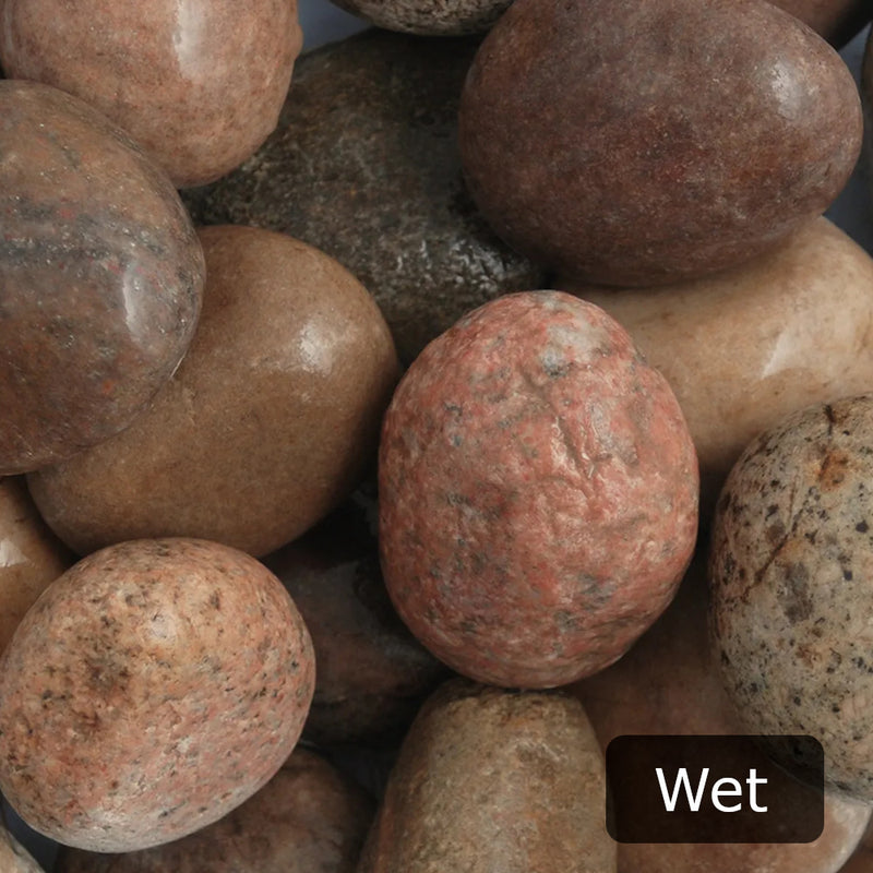An image showing Scottish Cobble Stone Aggregate Gravel when they are wet.