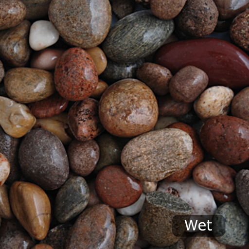 An image of Scottish Pebbles, 20-40mm-20kg when they are wet which brings out the natural colours.