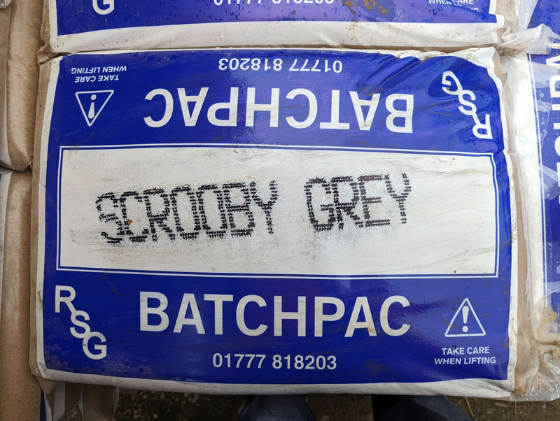 An image of a bag of Scrooby Grey Building Construction Sand 25kg