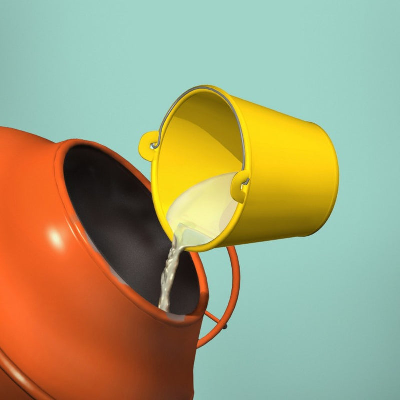 An image of Sika Contractors general purpose pva admixture being poured into a cement mixer