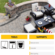 An image of some of the features of Sika Path & Patio seal