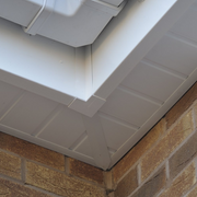 An image of a Freefoam Soffit Board Joint H Section Trim and where they are fitted.