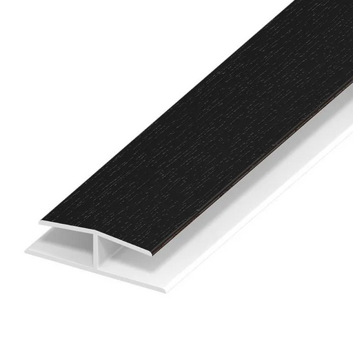 An image of a Freefoam Soffit Board Joint H Section Trim in Black Ash