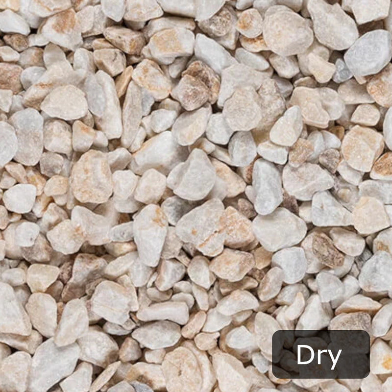 An image showing Spanish Gold Marble Stone Aggregate Chippings when Dry