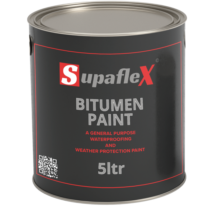 An image of Supaflex Bitumen Paint in a 5 Litre tin against a white background