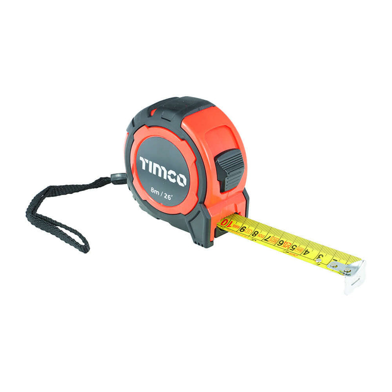 An image showing a TIMCO 8m / 26ft Tape Measure