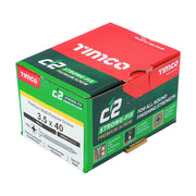 An image showing a box of TIMCO C2 Strong Fix PZ2 Multi Purpose Screws in the size 3.5 x 40