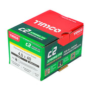 An image showing a box of TIMCO C2 Strong Fix PZ2 Multi Purpose Screws in the size 4.0 x 40