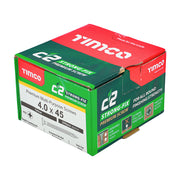 An image showing a box of TIMCO C2 Strong Fix PZ2 Multi Purpose Screws in the size 4.0 x 45