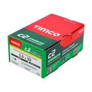 An image showing a box of TIMCO C2 Strong Fix PZ2 Multi Purpose Screws in the size 50 x 50