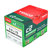 An image showing a box of TIMCO C2 Strong Fix PZ2 Multi Purpose Screws in the size 50 x 75