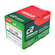 An image showing a box of TIMCO C2 Strong Fix PZ2 Multi Purpose Screws in the size 50 x 80