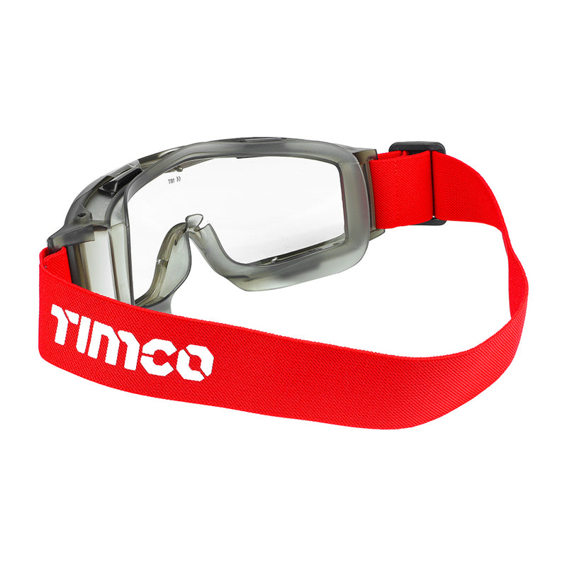 An image showing the back of TIMCO Premium Safety Goggles that come in One Size
