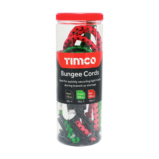 An image of a tube of Timloc Bungee Cords Mixed Set Pack of 8.