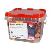 An image showing a tub of Timco Copper disc rivets