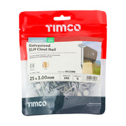 An image of a bag of Timco Galvanised Clout Nails with Extra large head (ELH) 25 x 3.00mm in size