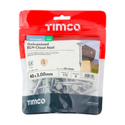 An image of a bag of Timco Galvanised Clout Nails with Extra large head (ELH) 40 x 3.00mm in size