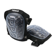 An image of Timco Knee Pads that come in one size. They are black and have a clear PVC non-slip gel filled pad.