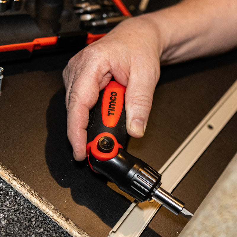 An image of a Timco Ratcheting Screwdriver which is part of the 46 piece set