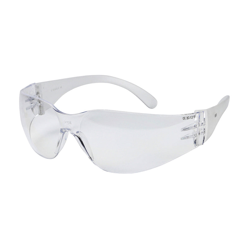 An image showing a pair of Timco Standard Protective Safety Glasses that are Clear.