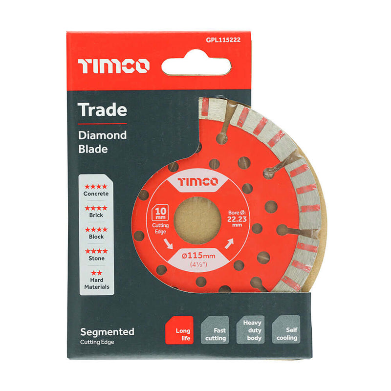 An image showing a Timco Trade Diamond Blade - Segmented 4.5" - 115mm