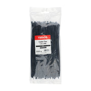 A bag of 100 x Timco Cable Ties that are 3.6mm x 200mm in size.