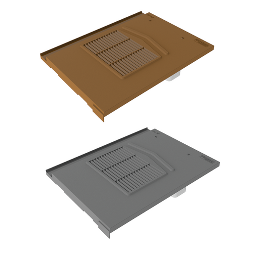 An image of two Timloc Non Profile tile vents in Brown and Grey