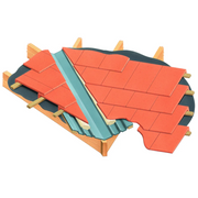 An image of a roof with a Tricel GRP Valley Wet Sanded Bonding Gutter to show where they are fitted.