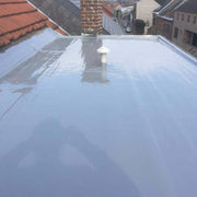 An image of a roof that has been covered with Ultraflex Liquid Roofing to waterproof it.