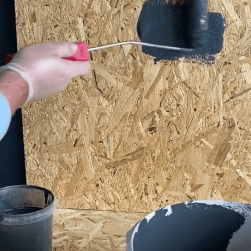 An image of Ultraflex Tixal Polyometric Thickener being applied to wood with a roller.