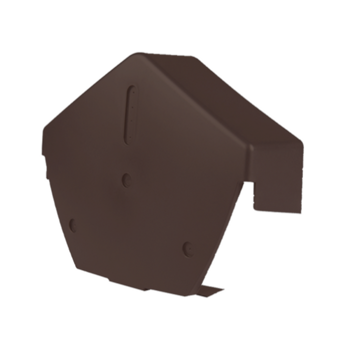 An image of a Timloc Ambi Verge Angled Ridge End cap in brown.