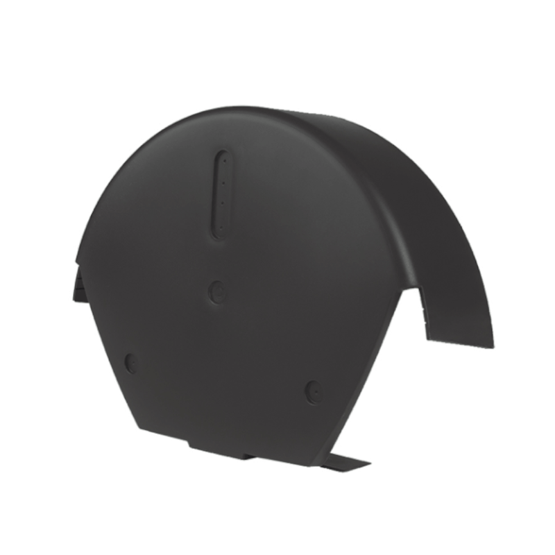 An image of a Universal dry fix half round ridge end cap Black.