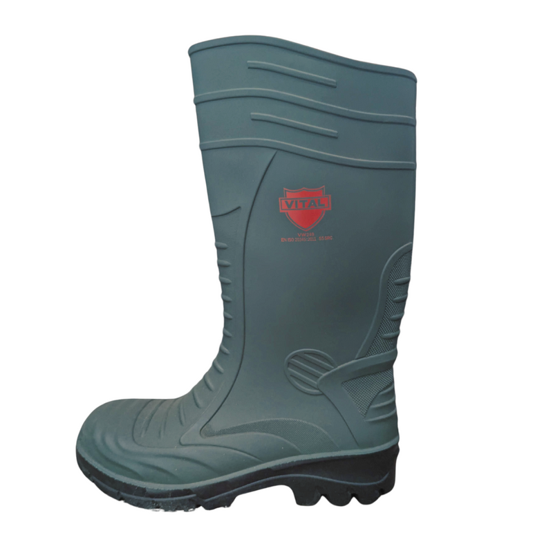 An image showing a V12 VITAL Groundworker Wellington Boot in Green
