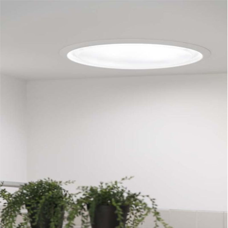 An image of what a TLR 0K14 2010 VELUX 14" Rigid Sun Tunnel would look like from the inside of a room and giving light to plants