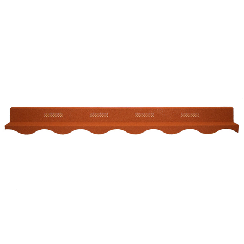 An image showing a Villatile Ridge Closer Strip in the colour Rustic Terracotta