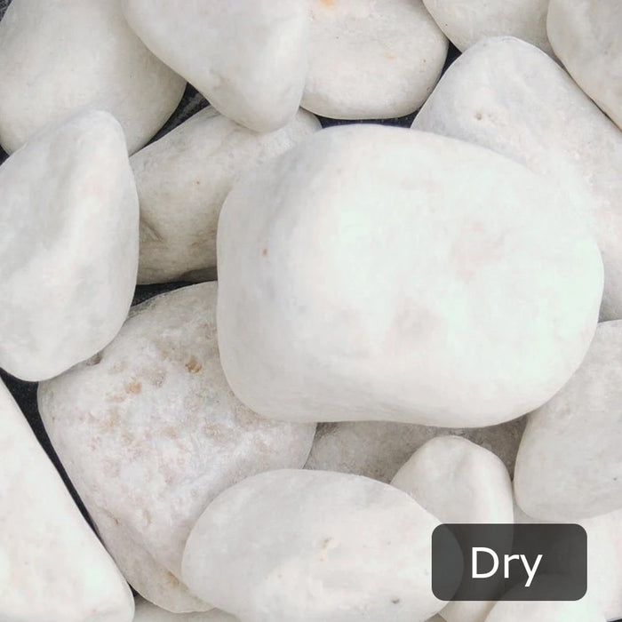 An image of White Cobbles 40-90mm and what they look like when dry