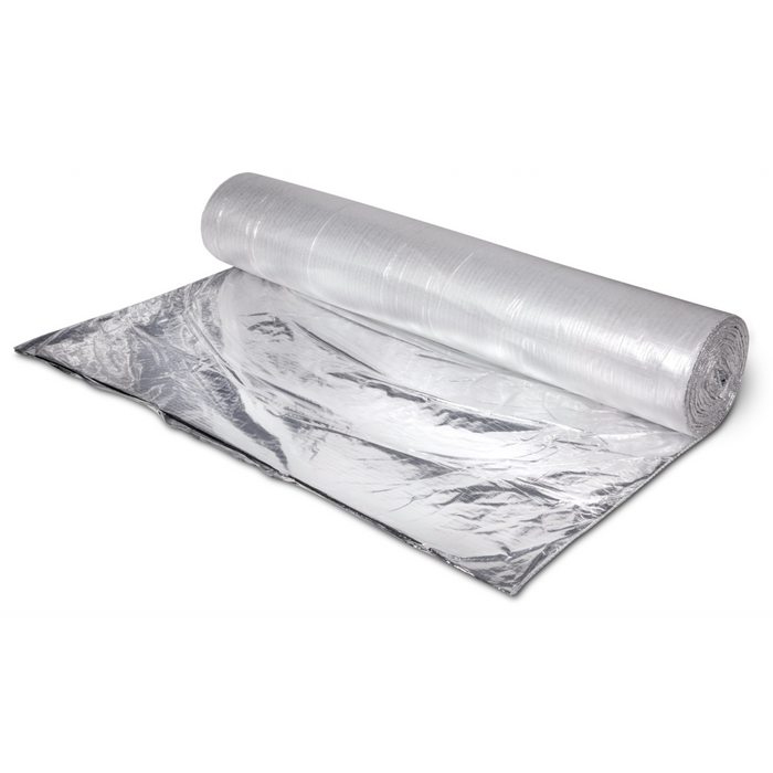 An image of YBS FloorQuilt Insulation for underfloor heating systems unrolled to show both sides