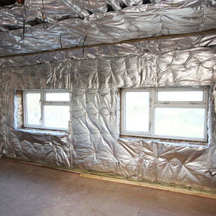 An image of YBS Superquilt insulation after being fitted to the inside of a room