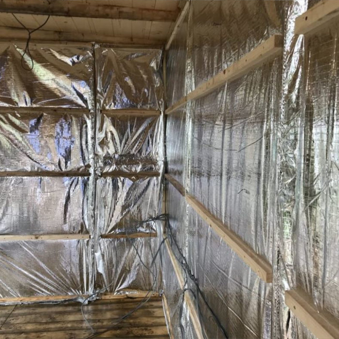 An image of YBS Superquilt insulation after being fitted to walls in a room.