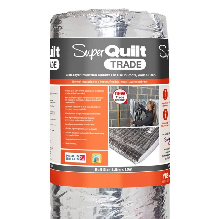 A close up image of a roll of YBA Superquilt Trade Insulation