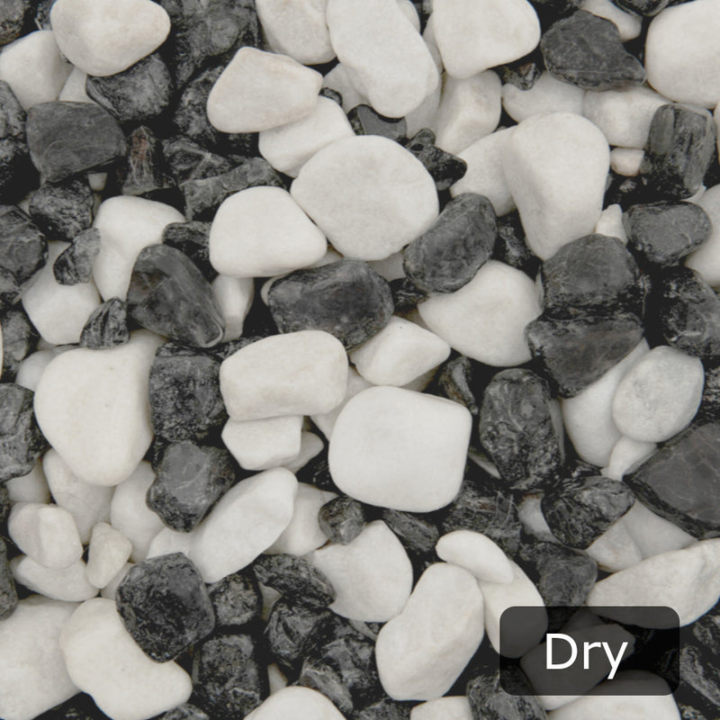 An image showing Zebra Pebble Stone Aggregate Gravel when they are dry.