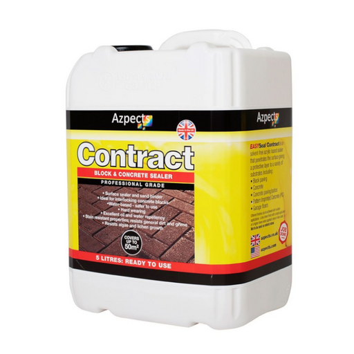 An image of a bottle of azpects easyseal contract block and concrete sealer 5ltr against a white background.