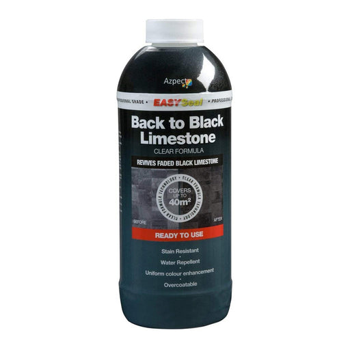 An image of Aspect's Back to Black Limestone. The bottle is black and its against a white background.