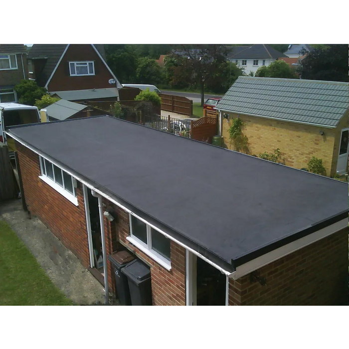 An image of some EPDM rubber roofing on a roof using ClassicBond contact Adhesive to show how effective it sticks to the roof and leaves a clean finish.