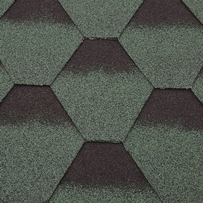 Hexagonal Felt Roof Shingles: 3 Tab (3m²)