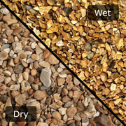 An image of Golden Flint Gravel when wet and dry