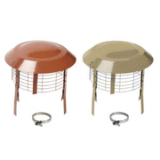 An image of both colours of mad cowls junior multifuel birdguard. These are  Buff and Terracotta